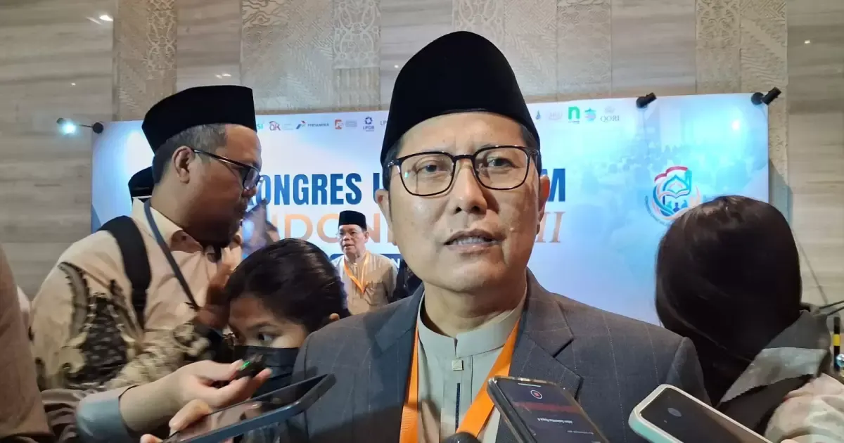 Ketua Umum MUI menyampaikan sambutan pada pembukaan Kongres Umat Islam Indonesia (KUII) VIII.